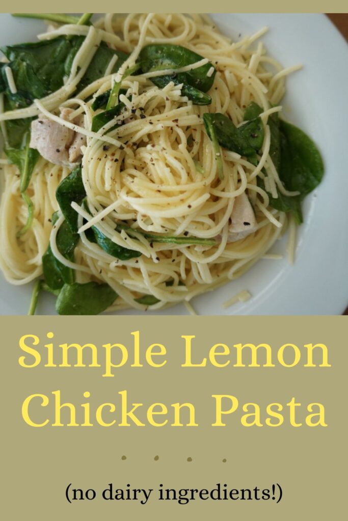 Simple lemon chicken pasta Pinterest pin