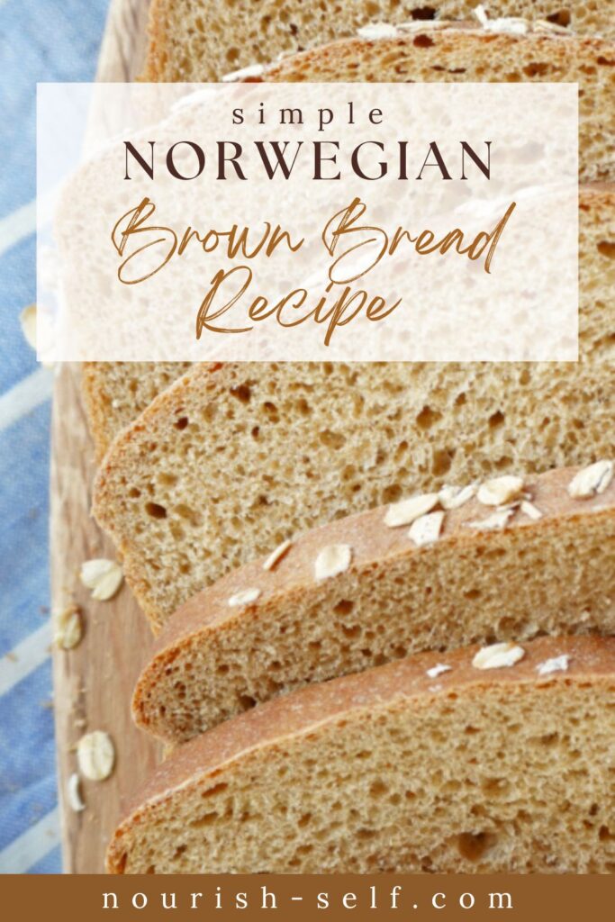 Pinterest Pin for Simple Norwegian Brown Bread Recipe