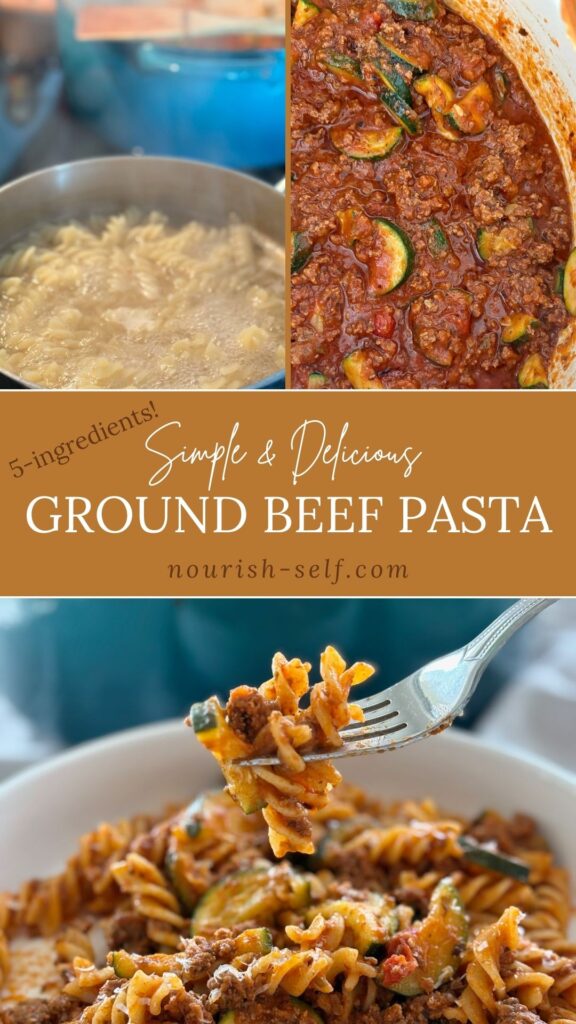 Pinterest Pin for 5 ingredients!: Simple and Delicious Ground Beef Pasta