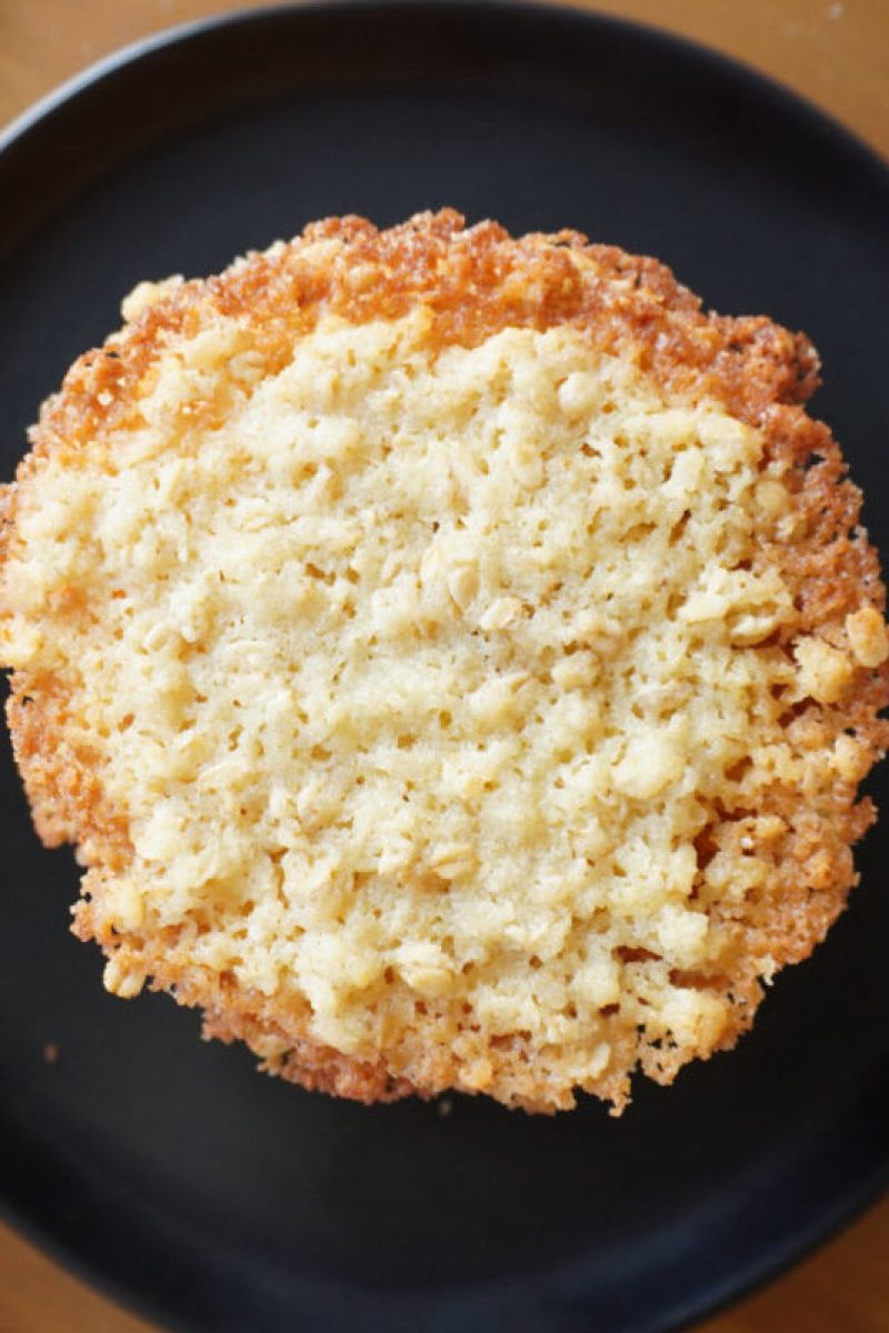 buttery oatmeal stacked on a plate